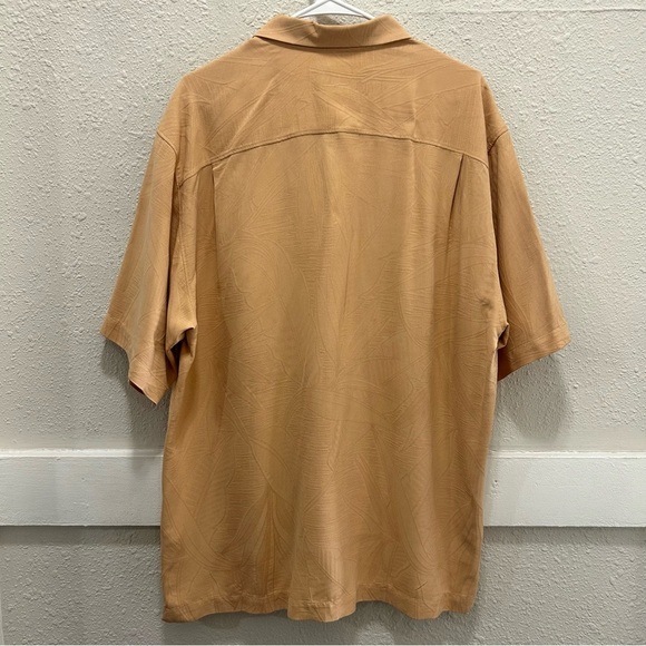 Tommy Bahama Orange Tropical Palm Leaf Button Up Camp Shirt 100% Silk Men's L - Picture 4 of 6